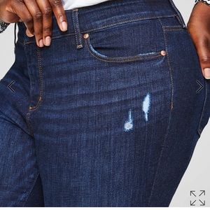 LOFT PLUS SKINNY CHEWED HEM JEANS